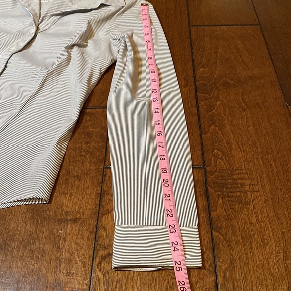 Quintessential, button-down shirt gray and white pinstripes - Picture 6 of 8